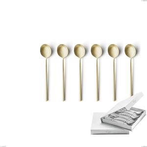 Confezione a libro 6 pezzi cucchiaini caff� Kyoto Sabbiato Champagne, Acciaio inox (Aisi 304) inox sabbiato