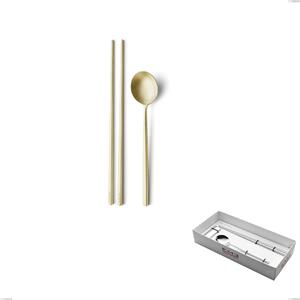 Set Sushi per 1 persona in confezione vetrina Kyoto Sabbiato Champagne, Acciaio inox (Aisi 304) inox sabbiato