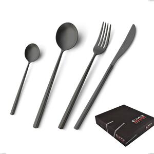 Set di posate 75 pezzi Kyoto Sabbiato Black in confezione regalo, Acciaio inox (Aisi 304) inox sabbiato