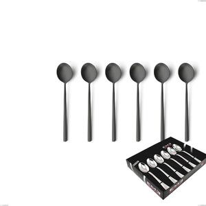 Confezione vetrina 6 pezzi caff� Kyoto Sabbiato Black, Acciaio inox (Aisi 304) inox sabbiato