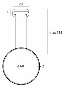 MAXLIGHT P0651 - Lampada LED da bagno a sospensione su cavo VISUAL VER LED/22W/230V IP44 bianco