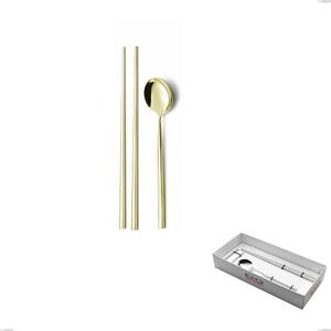 Set Sushi per 1 persona in confezione vetrina Kyoto Tin Gold, Acciaio inox (Aisi 304) trattamento pvd acciaio lucido