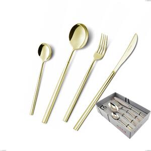 Confezione vetrina 16 pezzi Kyoto Tin Gold, Acciaio inox (Aisi 304) trattamento pvd acciaio lucido