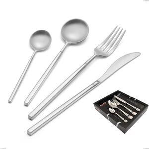 Confezione vetrina 24 pezzi Kyoto Sabbiato, Acciaio inox (Aisi 304) inox sabbiato