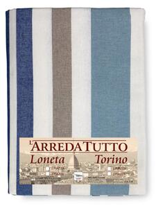 TELO ARREDO Copritutto GRAN FOULARD Copriletto COPRIDIVANO Tessuto DORY RIGA BLU 1 PIAZZA