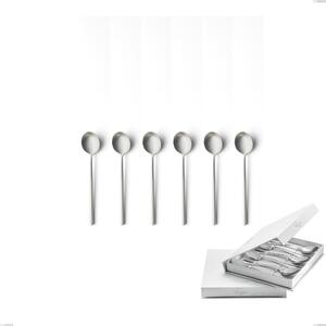 Confezione a libro 6 pezzi cucchiaini caff� Kyoto Sabbiato, Acciaio inox (Aisi 304) inox sabbiato