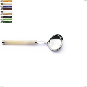 Cucchiaio salsa Linea Perlato, Acciaio inox 18/10 (AISI304) Lunghezza 200 mm manico in ABS doppia ghiera lavabili in lavastoviglie