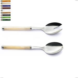 Coppia Insalata LINEA PERLATO in acciaio 18.10 AISI430 lunghezza 238 mm manico in ABS doppia ghiera lavabili in lavastoviglie- posate