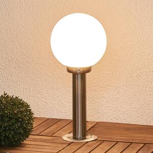 Lindby lampioncino Vedran, altezza 45 cm, PMMA, acciaio inox Vedran Lindby, dimmerabile, Alluminio / Grigio / Zincato, Plastica, Moderno, Lampada da esterni