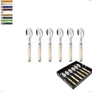 Confezione vetrina 6 pezzi cucchiaino caffe Linea Perlato, Acciaio inox 18/10 (AISI304)