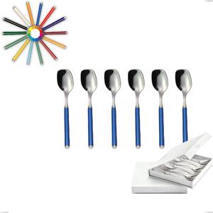 Confezione a libro 6 pezzi cucchiaini gelato linea, Acciaio 18/10 (AISI304) inox lucido , manici in metacrilato