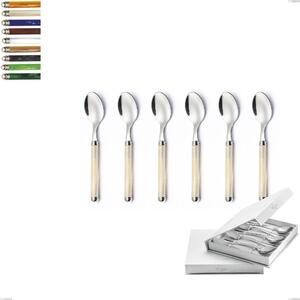Confezione a libro 6 pezzi cucchiaini caff� Linea Perlato, Acciaio inox 18/10 (AISI304)