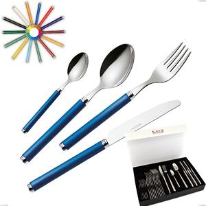 Set Posate colorate LINEA 24 pezzi in acciaio 18/10 in confezione regalo- posate