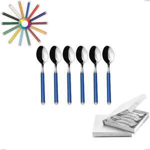 Confezione a libro 6 pezzi cucchiaini caff� linea, Acciaio 18/10 (AISI304) inox lucido , manici in metacrilato