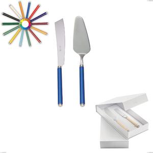 Confezione a libro 2 pezzi,paletta pi� coltello dolce da servizio linea, Acciaio 18/10 (AISI304) inox lucido , manici in metacrilato