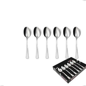 Confezione vetrina 6 pezzi caff� loira, Acciaio inox Aisi 304 lucido, spessore 2 mm, design Classico