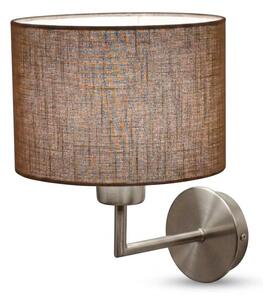 CILINDRO LAMPADA DA PARETE IN METALLO 5 COLORI CON PARALUME IN TESSUTO DI LINO 3 COLORI LAMPADINA ATTACCO E27