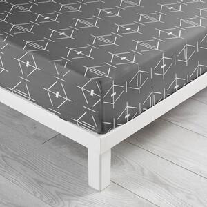 Lenzuolo con angoli grigio scuro in cotone 140x190 cm Aristide – douceur d'intérieur