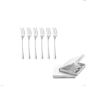 Confezione a libro 6 pezzi forchette dolce lux, Acciaio inox Aisi 304 Posate Lucide, spessore 2.5 mm