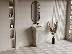 Lavabo con piedistallo in marmo Colore Panna L40 x P40 x H90 cm - STORTA