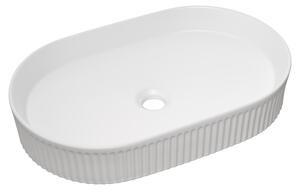 Lavabo in Vetroceramica BEYOND 3 da appoggio, 56 cm, finitura bianca opaca