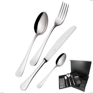 Servizio di posate 75 pezzi in astuccio di legno coltello economico Milano inox 18/10 , Acciaio inox 18/10 (AISI304) lucido a specchio, spessore 2,5 mm