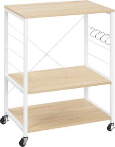 BIGTREE Scaffale Da Cucina 4 Ripiani – 84x40x170 Cm, Legno E Metallo Con Griglie E Ganci A S, Porta Microonde E Fornelli - 2