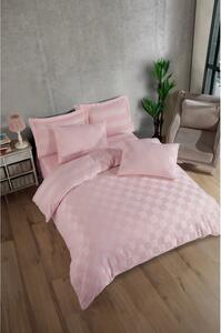 Biancheria da letto rosa in tessuto damascato per letto matrimoniale 200x200 cm Kareli – Mijolnir