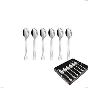 Confezione vetrina 6 pezzi caff� Milano Inciso , 18/10 (AISI304) acciaio inox Lucido , spessore 2,5 mm