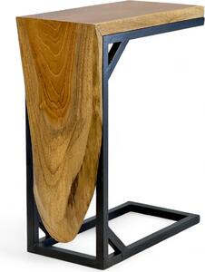 Tavolino multifunzionale - Telaio a C - Flessibile - Teak - 50x40x20 cm