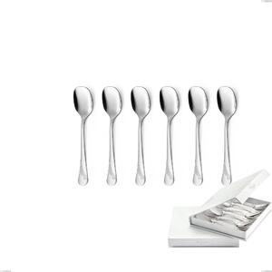 Confezione a libro 6 pezzi cucchiaini gelato Milano Inciso , 18/10 (AISI304) acciaio inox Lucido , spessore 2,5 mm