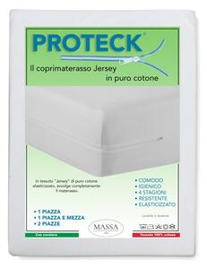 COPRIMATERASSO PROTECK con cerniera Zip IN JERSEY di puro cotone elasticizzato 1 PIAZZA