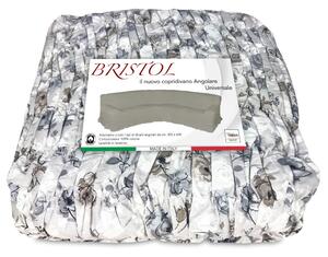 COPRIDIVANO ANGOLARE UNIVERSALE BRISTOL FIORE GRIGIO TORTORA