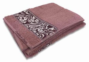 SET ASCIUGAMANI SPUGNA DOROTHEA JACQUARD ROSA ANTICO 1+1 VISO E OSPITE DIS.15