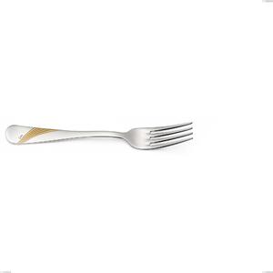 Forchetta frutta Milano Inciso Oro , 18/10 (AISI304) finitura inox lucido e oro Acciaio lucido e oro , spessore 2,5 mm mm, lunghezza 184 mm
