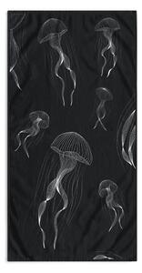 Telo mare bianco e nero 90x180 cm Jellyfish - DecoKing