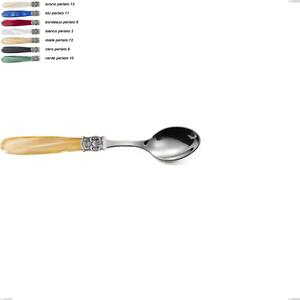 Cucchiaio dolce mona lisa, Acciaio 18/10 AISI 304 Lucido manicatura acrilico perlato, lunghezza 156 mm