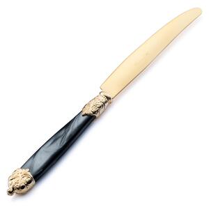 Coltello da tavola Mirage in Ghiere oro Tin Gold 18.10 (AISI 304) manico perlato doppia ghiera lavabili in lavastoviglie Nero Perlato