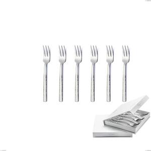 Confezione a libro 6 pezzi forchette dolce Marte, Acciaio inox 18/10 (AISI304), Lavorazione martellata spessore 2.5 mm