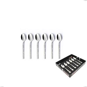 Confezione vetrina 6 pezzi moka Marte, Acciaio inox 18/10 (AISI304), Lavorazione martellata spessore 2.5 mm