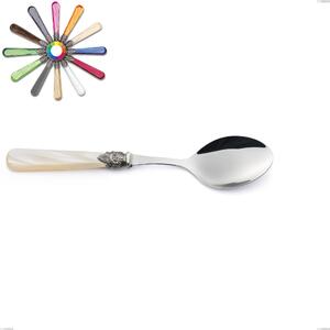Cucchiaio da servizio Napoleon Perlato, (acciaio 18.10 aisi304), Lunghezza 236 mm manici in metacrilato
