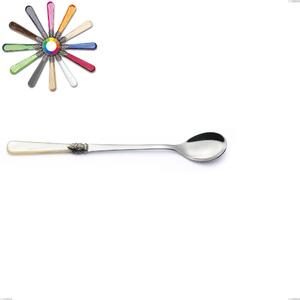 Cucchiaio bibita Napoleon Perlato, (acciaio 18.10 aisi304), Lunghezza 220 mm manici in metacrilato