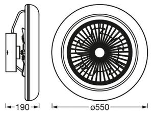OSRAM SMART+ Ventilatore da soffitto LED WiFi ROUND bianco silenzioso 55 cm Round, dimmerabile, Bianco / Opale, Soggiorno / Sala da pranzo, Plastica, Moderno