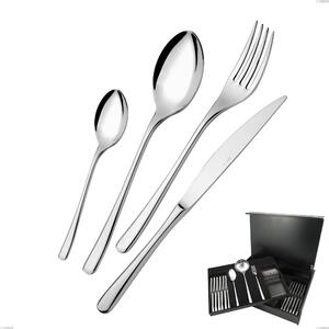 Servizio di posate 75 pezzi in astuccio di legno Opera, Acciaio inox 18/10 (AISI304), spessore 5.00 mm