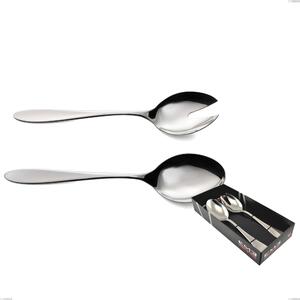 Confezione vetrina 2 pezzi insalata oasi, Acciaio inox Aisi 304 Posate Lucide, spessore 2 mm