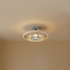 Plafoniera soffitto Branford Lindby, dimmerabile, Crema / Ambra, Soggiorno / Sala da pranzo, Metallo, Vintage, Plafoniera