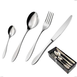 Confezione salvaspazio 24 pezzi oasi, Acciaio inox Aisi 304 Posate Lucide, spessore 2 mm