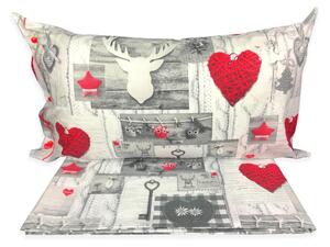 COPRIPIUMINO tirolese TIROLO PATCHWORK con CUSCINO ARREDO TIRPTCH SINGOLO 1 PIAZZA CM. 155X200
