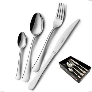 Servizio Posate 24 Pezzi OXFORD in acciaio inox 18/C lucidato a specchio 2,0 mm di spessore in confezione vetrina