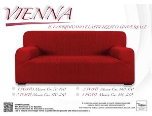 COPRIDIVANO ELASTICIZZATO VIENNA UNIVERSALE BORDEAUX 1 POSTO cm. 70 - 100